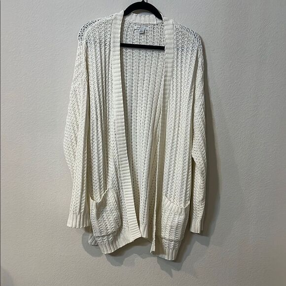 American Eagle Cozy White Knit Cardigan Sweater - Picture 1 of 5